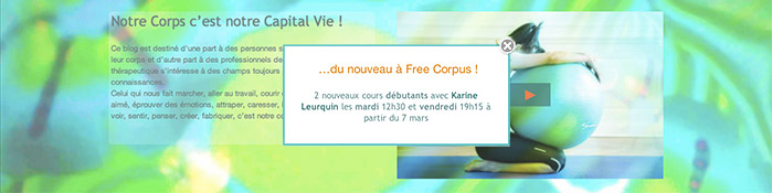 2 nouveaux cours Pilates de Karine Leurquin chez Free Corpus - Paris - niveau débutant
